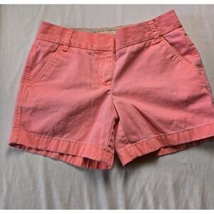 J Crew Womens Size 2  Chino Broken-In Shorts Cotton Pink With Pockets